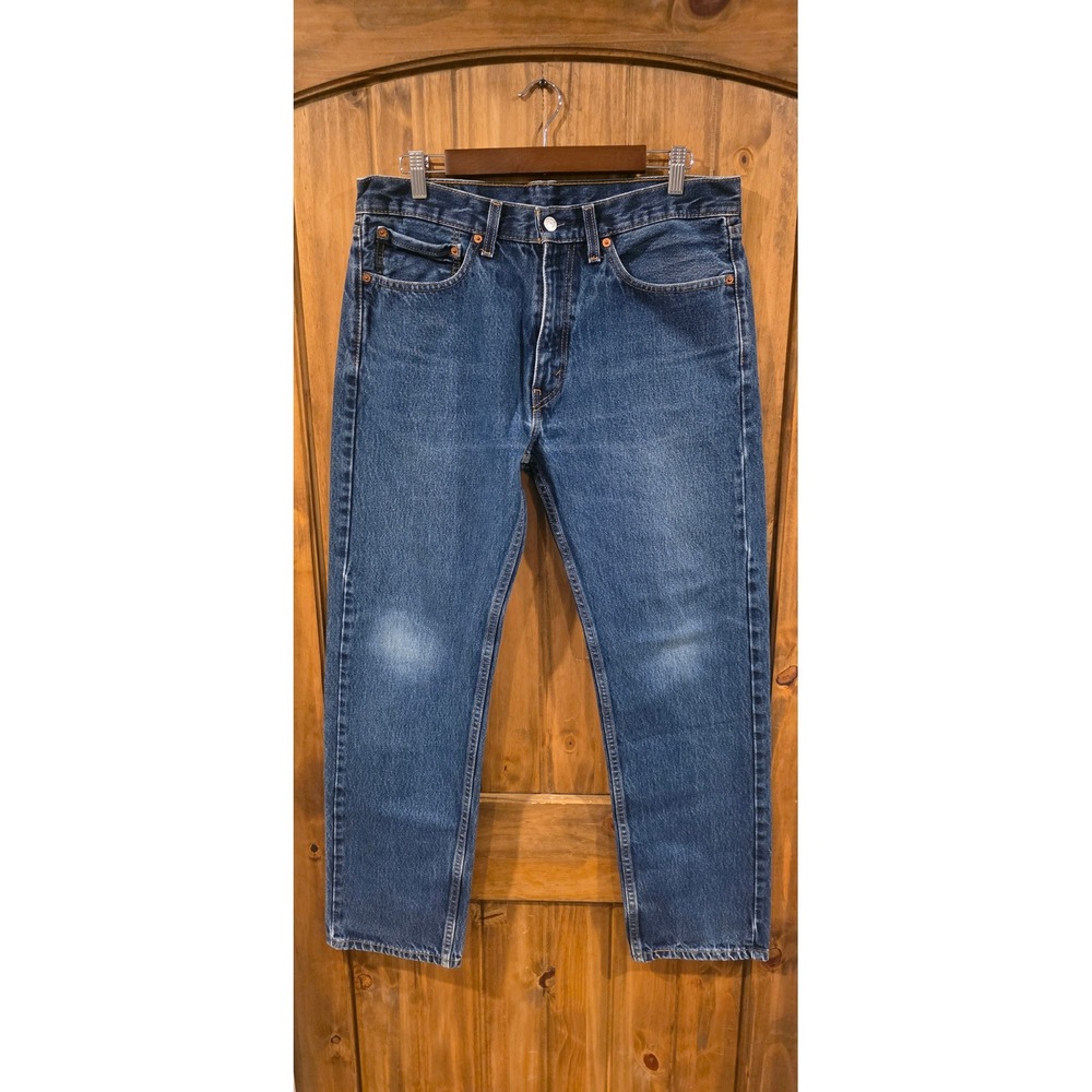Levi's 505 Regular Fit Jeans Mens 34x32 Blue Excellent Straight Leg Denim